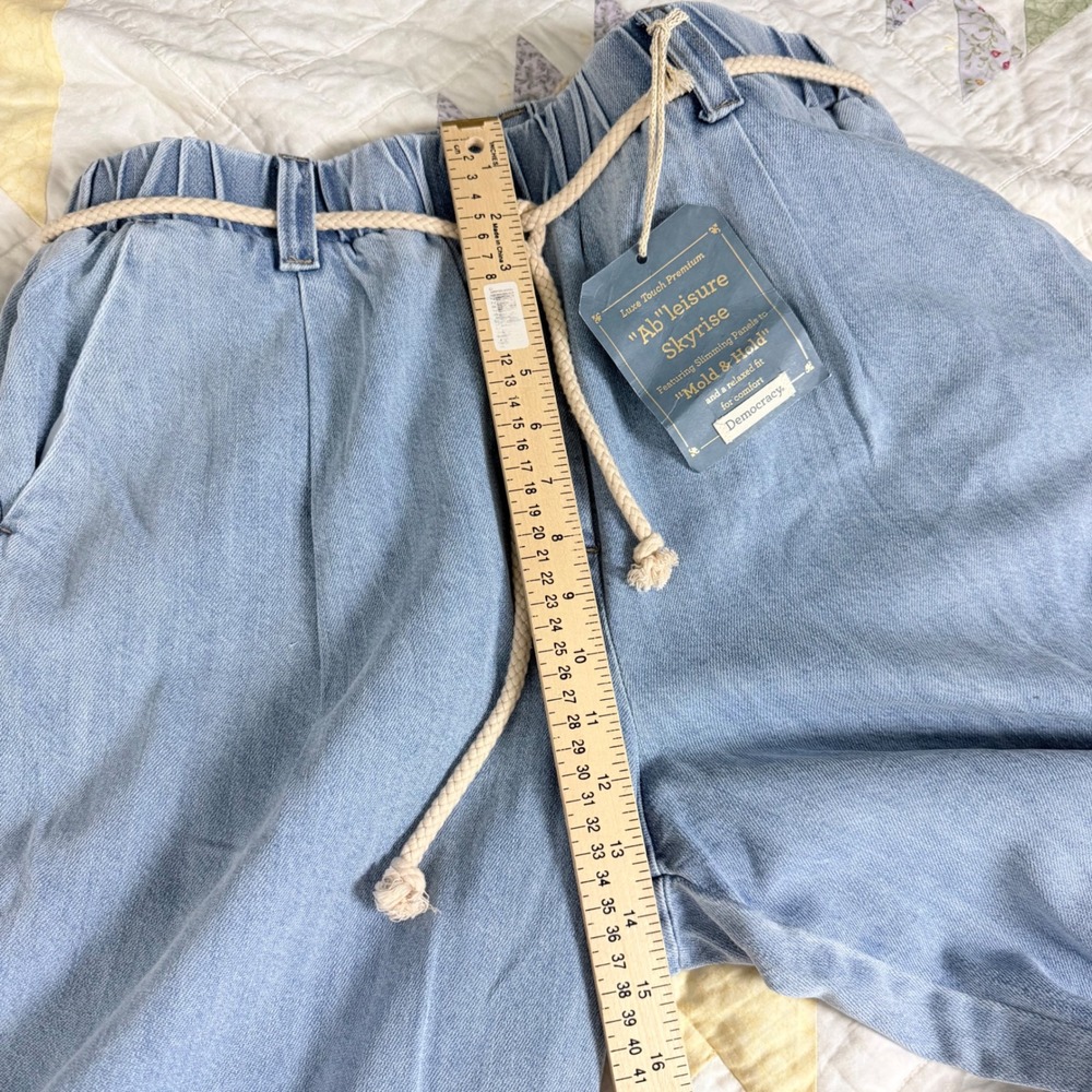 NEW Democracy Ab-leisure Skyrise Wide Leg Jeans Light Wash Blue XL B2735VLN - Picture 11 of 13